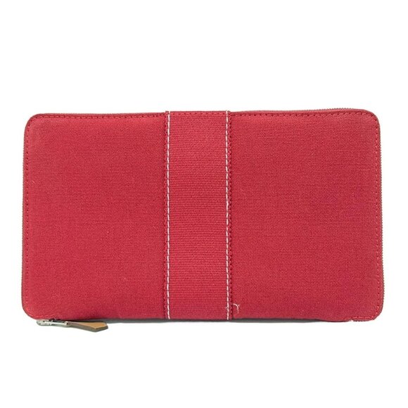HERMES Deauville Perth GM - Rouge Canvas None Long Wallet 226-080925 - Picture 1 of 5